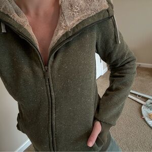 Rare! Hoodlamb Hemp Hoodie Jacket - speckled olive green